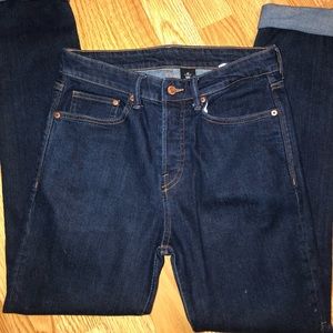 Dark blue denim jeans